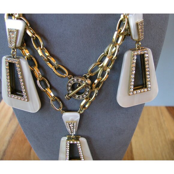 Heidi Daus Gold-Plated Chain Necklace & Earrings Set With Crystal Accents & Moth - Picture 5 of 5